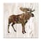 Stupell Industries Brown Watercolor Moose Silhouette Rustic Grain Pattern,12" x 12"